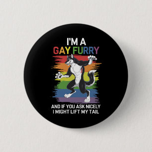 Chapa Redonda De 5 Cm Soy un zorro furry gay de arcoíris Orgullo LGBTQ