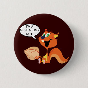 Chapa Redonda De 5 Cm Soy una ardilla de la nuez de la genealogía