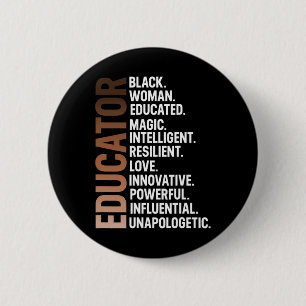 Chapa Redonda De 5 Cm Soy una educadora negra mujer afro mes de la histo