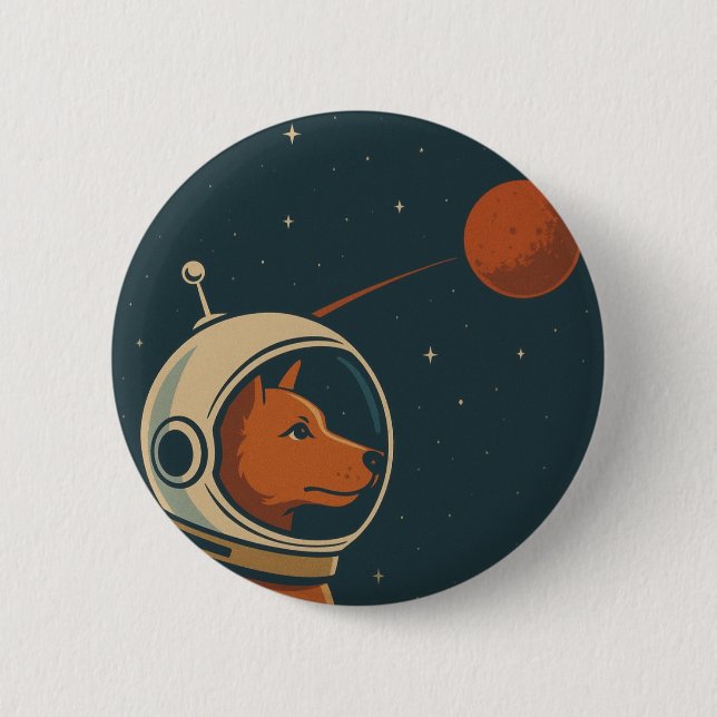 CHAPA REDONDA DE 5 CM SPACE DOGS RADIO -  LOGO26 (Anverso)