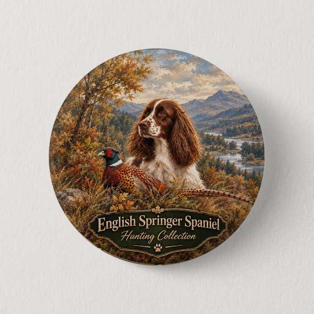 Chapa Redonda De 5 Cm Spaniel de Springer Inglés (Anverso)