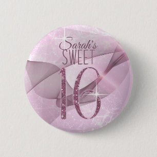 Chapa Redonda De 5 Cm Sparkling Swirls Dulce Dieciséis Orquídea Pink ID6