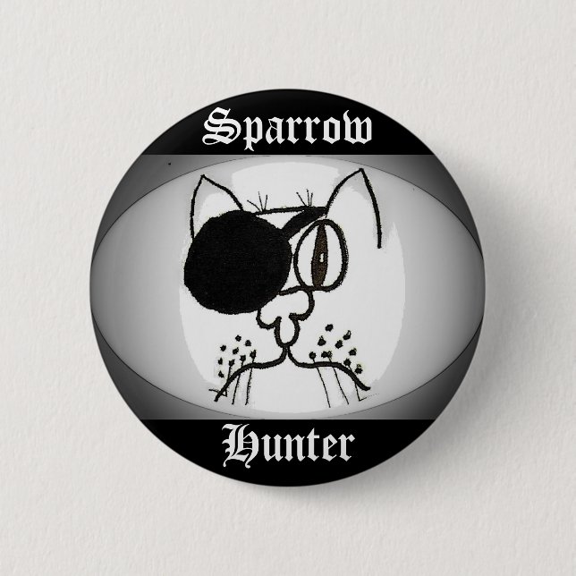 Chapa Redonda De 5 Cm Sparrow Hunter Pirate Kitty (Anverso)