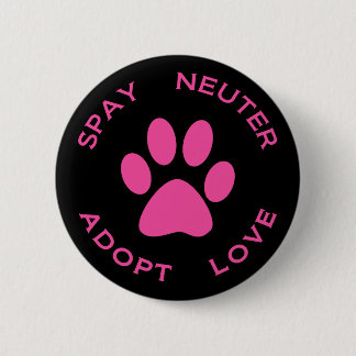 Chapa Redonda De 5 Cm Spay el neutro adoptan amor