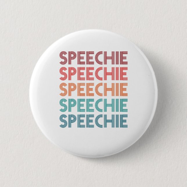Chapa Redonda De 5 Cm Speechie Retro Speech Pathology Pathologist SLP (Anverso)