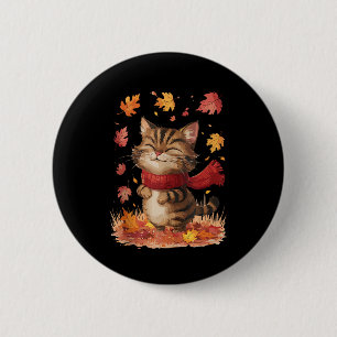 Chapa Redonda De 5 Cm Spice de calabaza todo el otoño - Gato amante A