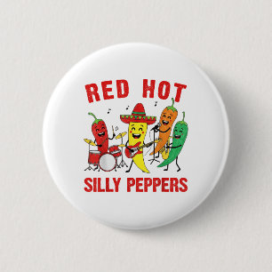 Chapa Redonda De 5 Cm Spich Red Hot Silly Peppers Banda Parodia De Chili