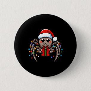 Chapa Redonda De 5 Cm Spider usando Navidades de Santa Hat navidad pijam
