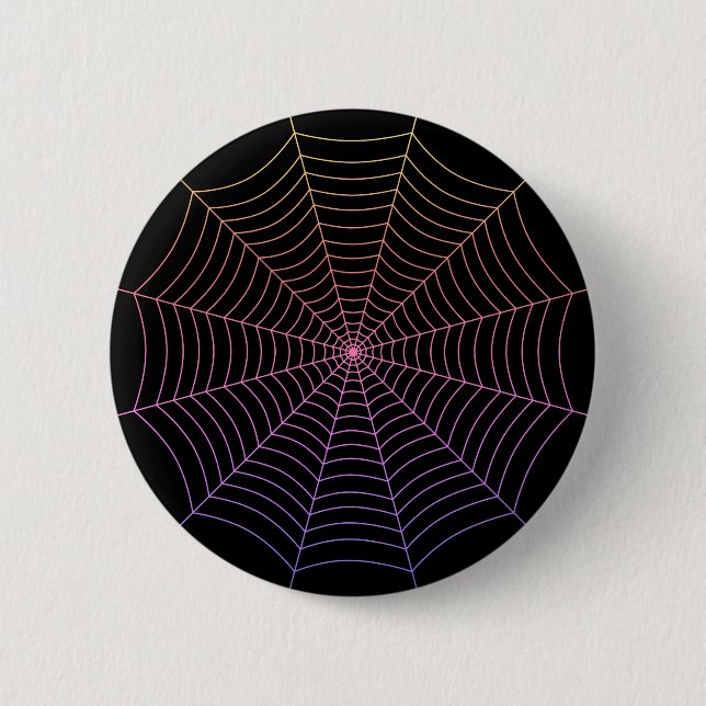 Chapa Redonda De 5 Cm Spider web black purple orange Halloween pattern (Anverso)