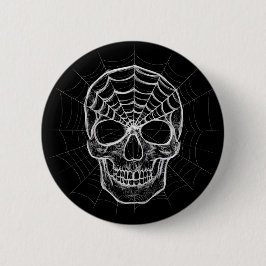 Chapa Redonda De 5 Cm Spiderweb Skull