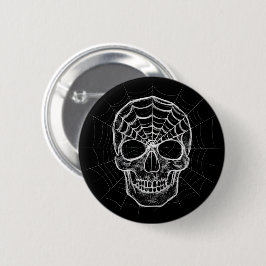 Chapa Redonda De 5 Cm Spiderweb Skull