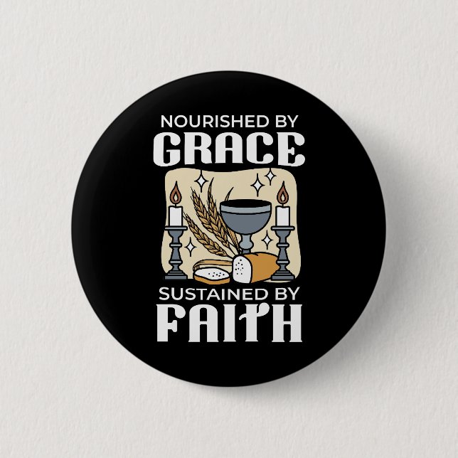 Chapa Redonda De 5 Cm Spiritual Faith and Grace – Uplifting Christian (Anverso)