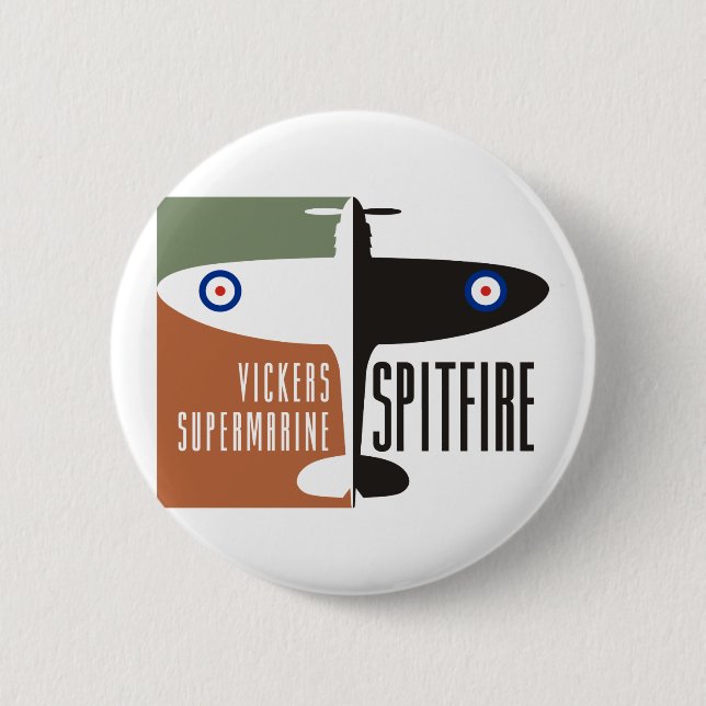 Chapa Redonda De 5 Cm spitfire del supermarine de los vickers (Anverso)