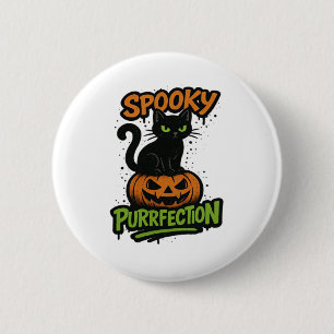 Chapa Redonda De 5 Cm Spooky Squad Retro Halloween Design (Texto negro) 