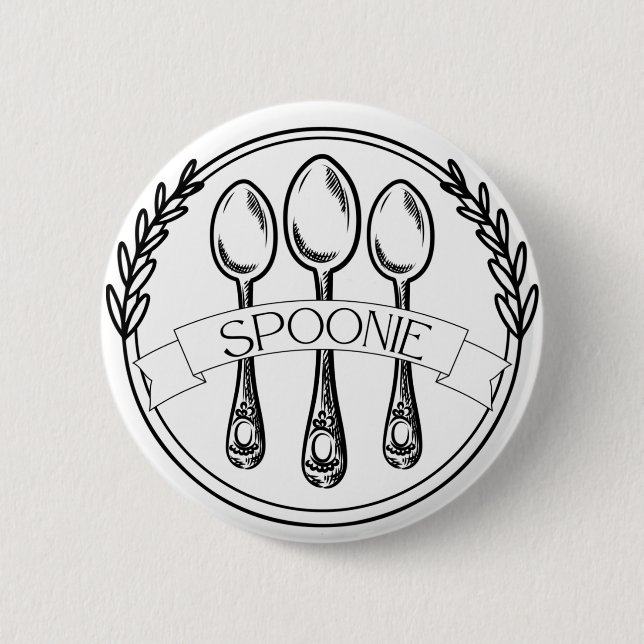 Chapa Redonda De 5 Cm Spoonie Chronic Illness Awareness Button (Anverso)