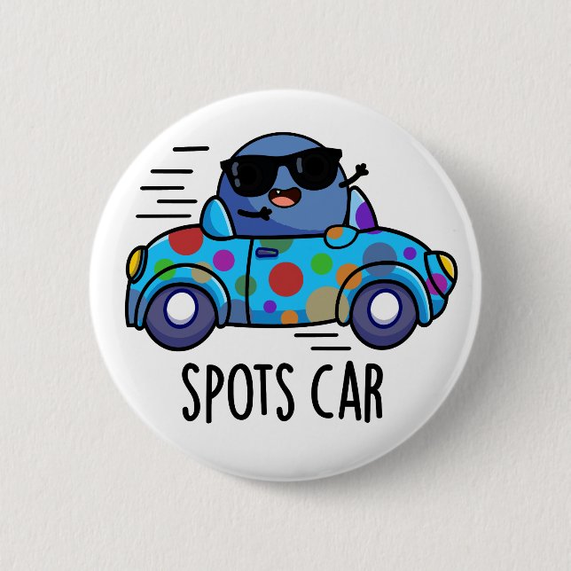 Chapa Redonda De 5 Cm Spots Car Funny Sports Car Pun (Anverso)