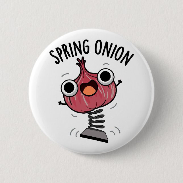 Chapa Redonda De 5 Cm Spring Onion Funny Veggie Pun (Anverso)