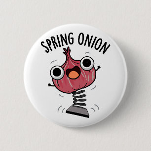 Chapa Redonda De 5 Cm Spring Onion Funny Veggie Puns