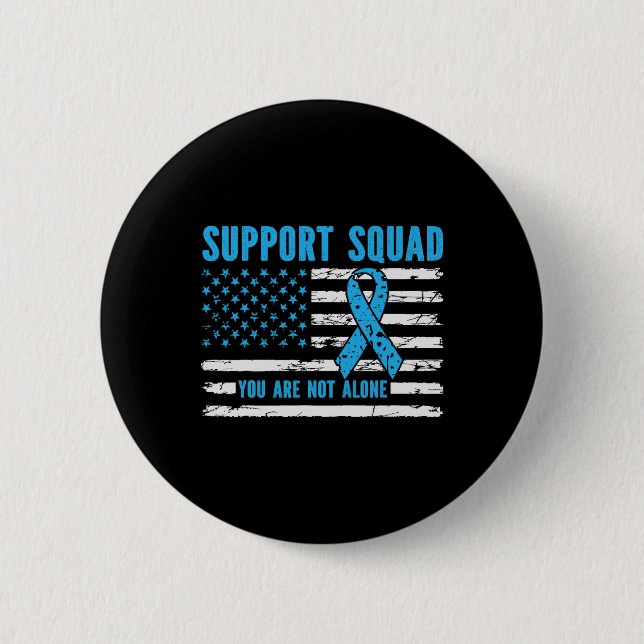 Chapa Redonda De 5 Cm Squad de soporte que no está solo (Anverso)