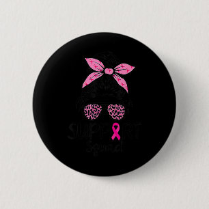 Chapa Redonda De 5 Cm Squad Moño Desordenado Leopardo Rosa Conciencia de