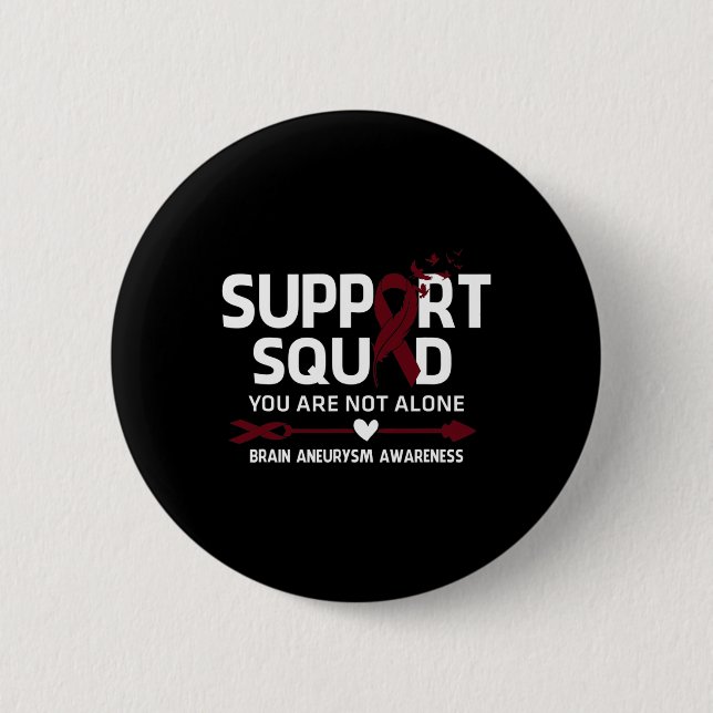 Chapa Redonda De 5 Cm Squad Warrior Brain Aneurysm Awareness Fea (Anverso)