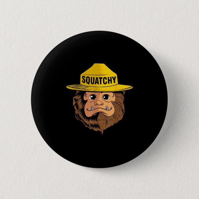 Chapa Redonda De 5 Cm Squatchy Sasquatch Camping Retro Vi (Anverso)