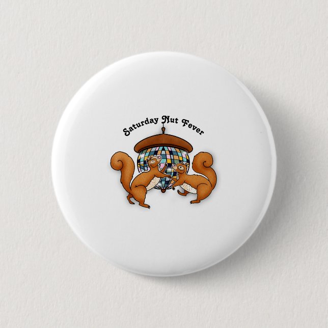 Chapa Redonda De 5 Cm Squirrels Disco Funny Party  (Anverso)