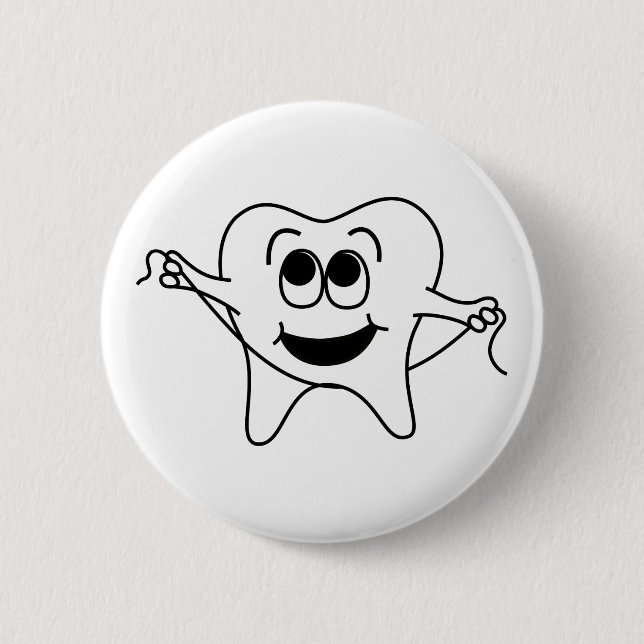 Chapa Redonda De 5 Cm Sr. Happy Tooth (Anverso)