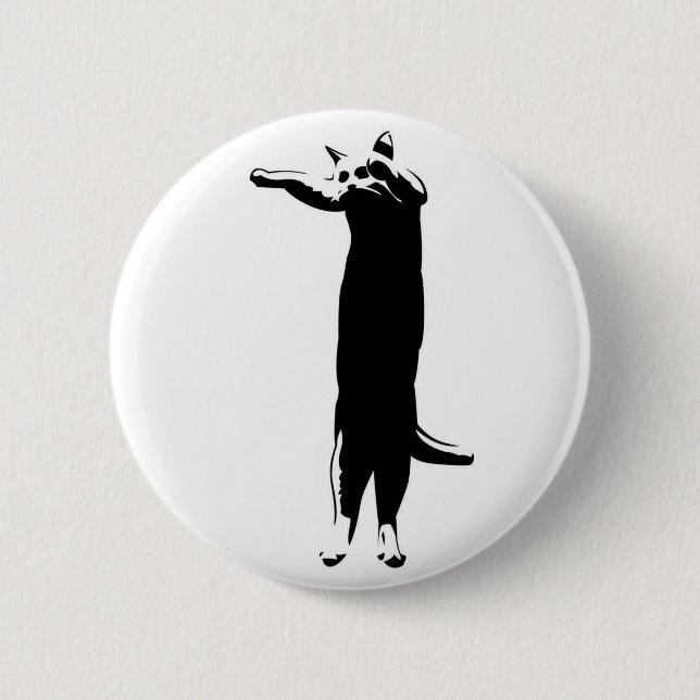 Chapa Redonda De 5 Cm Sr. Long Cat Badge (Anverso)
