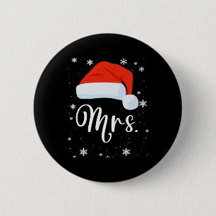 Chapa Redonda De 5 Cm Sr. Y Sra. Claus Parejas Navidades Pajama