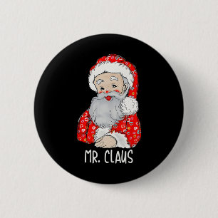 Chapa Redonda De 5 Cm Sr. y Sra. Santa Claus Parejas Navidades coinciden
