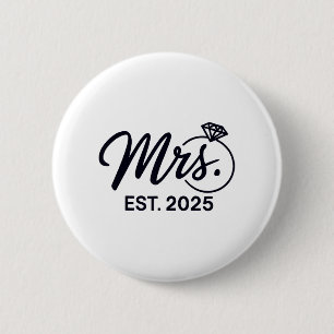 Chapa Redonda De 5 Cm Sra. Est. 2025 Sólo Parejas Bodas Casadas Sr. Y