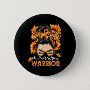 Chapa Redonda De 5 Cm Sra. Múltiple Esclerosis Warrior Awareness Naranja