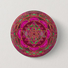 Chapa Redonda De 5 Cm Sri Lakshmi Yantra Mandala