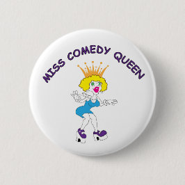 Chapa Redonda De 5 Cm Srta. Comedy Queen Round Button