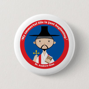Chapa Redonda De 5 Cm St. Andrew Kim