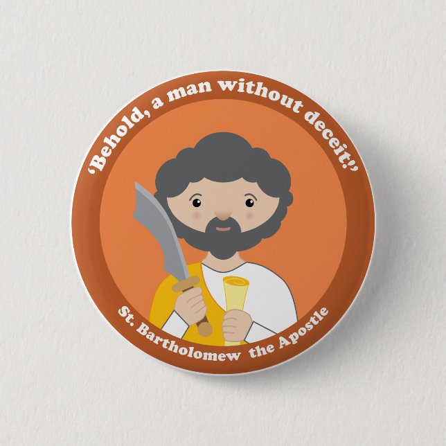 Chapa Redonda De 5 Cm St Bartholomew el apóstol (Anverso)