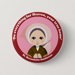 Chapa Redonda De 5 Cm St. Bernadette Soubirous