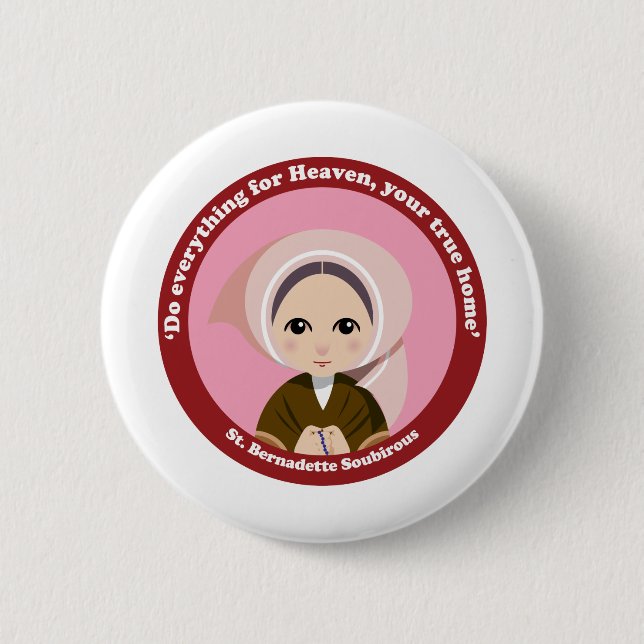 Chapa Redonda De 5 Cm St. Bernadette Soubirous (Anverso)