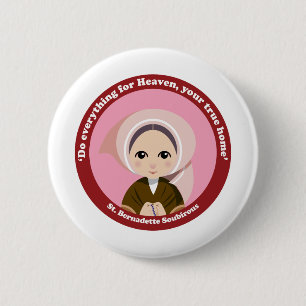 Chapa Redonda De 5 Cm St. Bernadette Soubirous