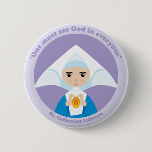 Chapa Redonda De 5 Cm St. Catherine Laboure