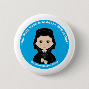 Chapa Redonda De 5 Cm St. Elizabeth Ann Seton