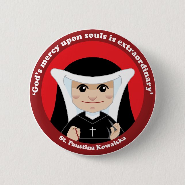 Chapa Redonda De 5 Cm St. Faustina Kowalska (Anverso)