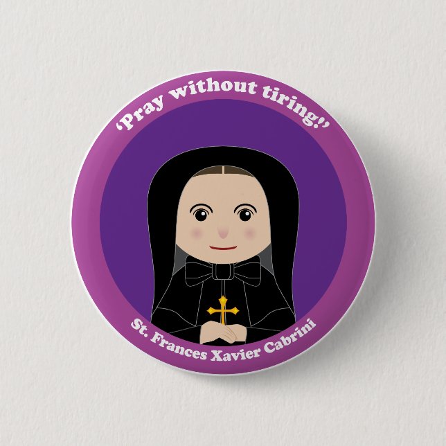 Chapa Redonda De 5 Cm St. Frances Javier Cabrini (Anverso)