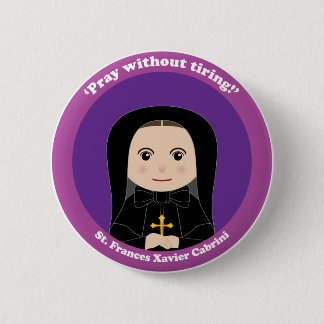 Chapa Redonda De 5 Cm St. Frances Javier Cabrini