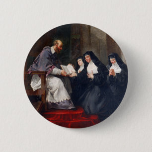 Chapa Redonda De 5 Cm St. Francoise con St. Jeanne
