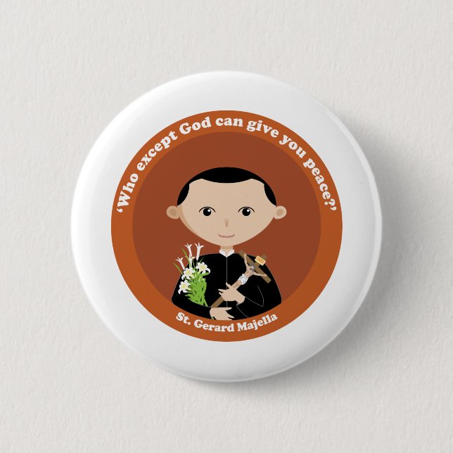 Chapa Redonda De 5 Cm St. Gerard Majella (Anverso)