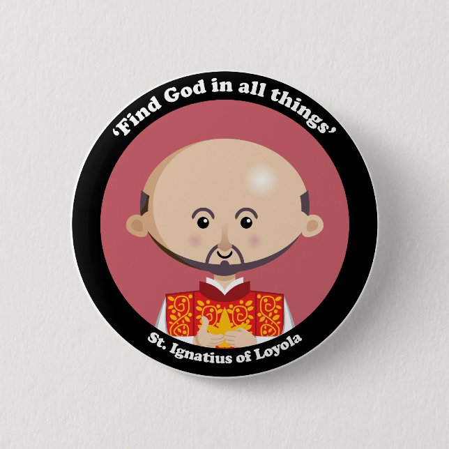 Chapa Redonda De 5 Cm St Ignatius de Loyola (Anverso)