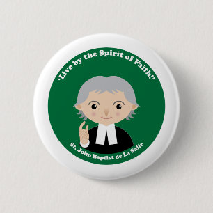 Chapa Redonda De 5 Cm St. John Baptist de La Salle