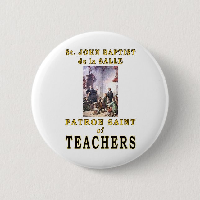 Chapa Redonda De 5 Cm ST. JOHN BAPTIST de la SALLE (Anverso)